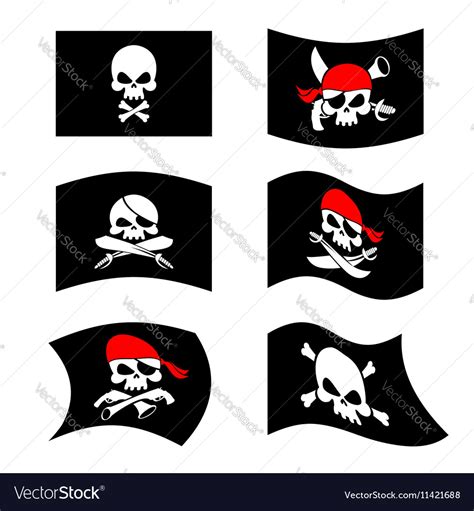 Jolly Roger Pirate Flag Skull And Crossbones Vector Image