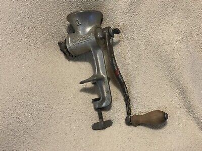 Vintage Universal Food Meat Chopper Grinder No 2 Wooden Hand Crank