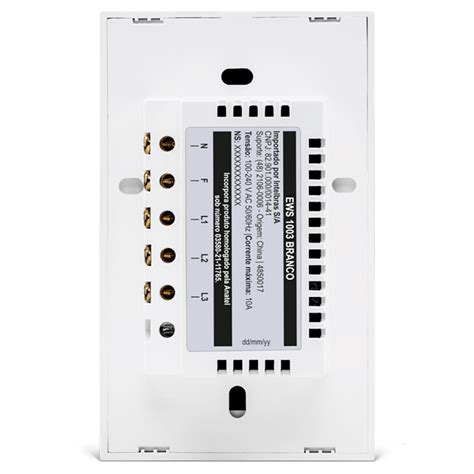 INTERRUPTOR CONECTOR INTELIGENTE WIFI TOUCH3 INTELBRAS EWS1003BR