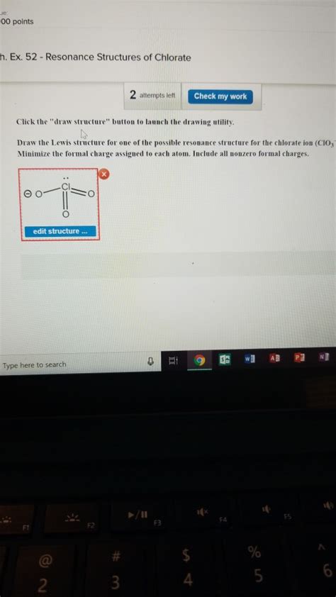 Solved 00 points h. Ex. 52 Resonance Structures of Chlorate | Chegg.com