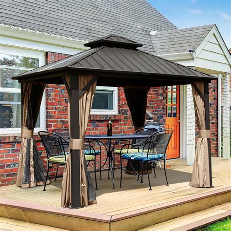 Domi Outdoor Living X Hardtop Aluminium Gazebo With Double Roof