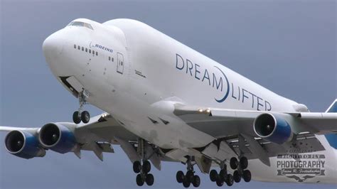 Boeing 747 400 Lcf Dreamlifter N780ba Takeoff From Paine Field Youtube