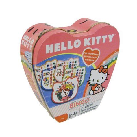 Hello Kitty Travel Bingo Game Set In Metal Heart Storage Tin Toys Juegos