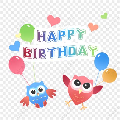Vector Cartoon Owl With Balloons,child,happy,merry Free PNG And Clipart ...