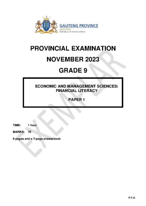 Gr 9 Ems P1 English November 2023 Question Paper Provincial