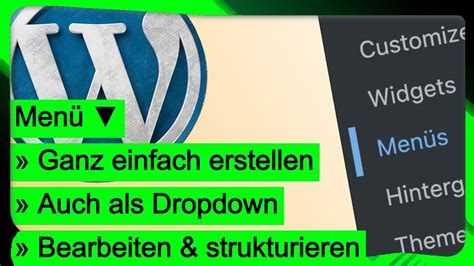 WordPress Menü erstellen bearbeiten Dropdown Menü YouTube