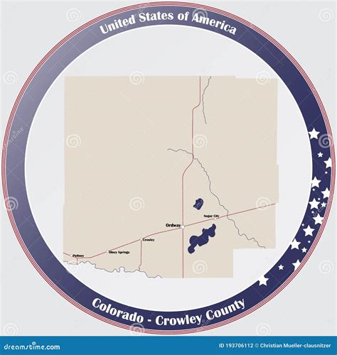 Map of Crowley County in Colorado Stock Vector - Illustration of ...