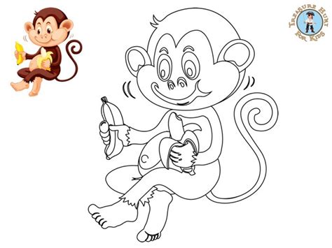 Monkey Coloring Page - Free Printables - Treasure hunt 4 Kids