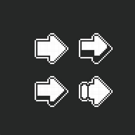 White Arrow In Pixel Art Style Vector Art At Vecteezy