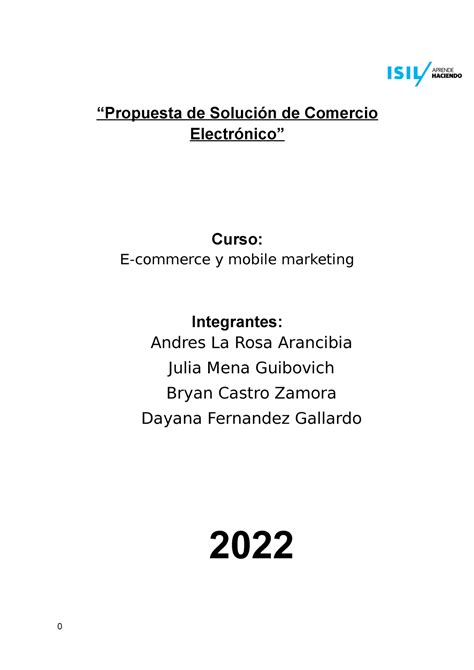 E Commerce2021 Propuesta de Solución de Comercio Electrónico Curso