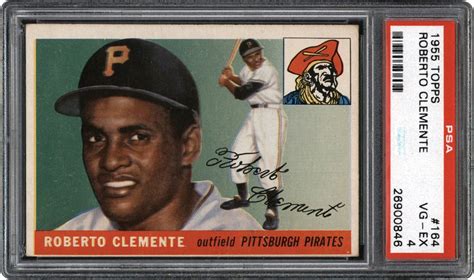 1955 Topps 164 Roberto Clemente Rookie Card PSA VG EX 4