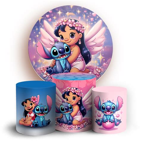 Kit Redondo E Trio Lilo Stitch Sublimado D Sublistamps Sublima O