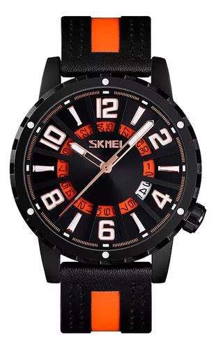 Reloj Hombre Skmei Cuero Ecologico Minimalista Elegante Color De