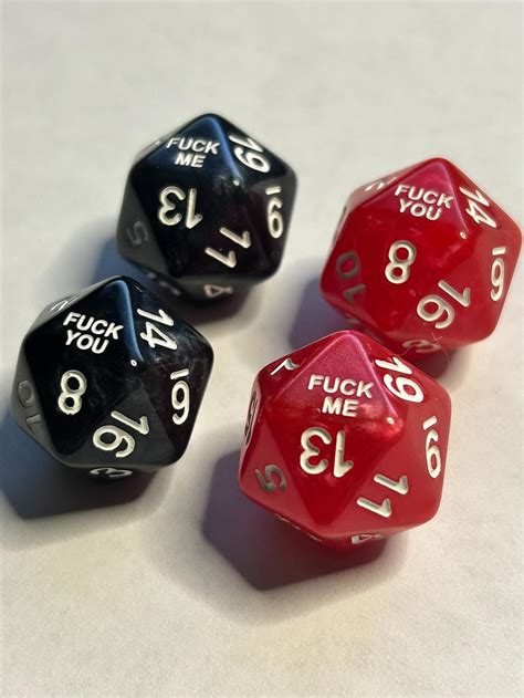 Fuck You Fuck Me 20 Sided Dice Red And Black Set Of 4 Funny Dice For Dungeons And Dragons