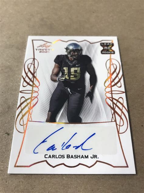 Carlos Basham Jr Leaf Trinity Autograph Auto Wake Forest Bills Ebay