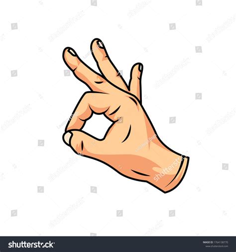 Ok Hand Symbol Vector Illustration Stock Vector Royalty Free