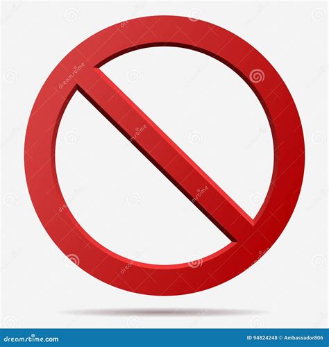 Red Prohibition Vector Sign Stock Vector Illustration Of Vector