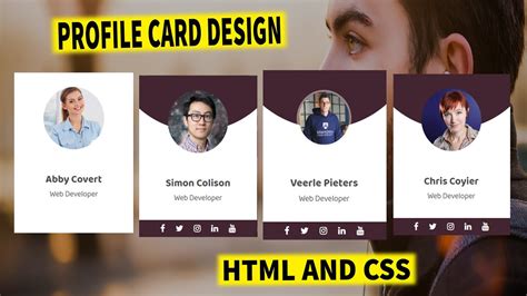 How To Create A Profile Card Design Using Html And Css Amazing Profile