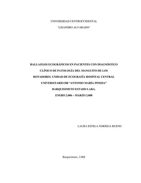 Pdf Universidad Centroccidental Lisandro Bibmed Ucla Edu Ve Edocs