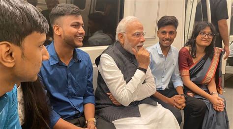 Watch Pm Modi Takes A Ride In Delhi Metro To Attend Du Centenary Celebrations Delhi News