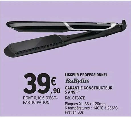 Promo Lisseur Professionnel Babyliss Chez E Leclerc Icatalogue Fr