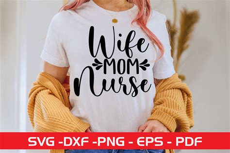 Wife Mom Nurse Svg Design Graphic By Monidesignhat · Creative Fabrica