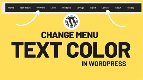 How To Change Menu Text Color In Wordpress Youtube