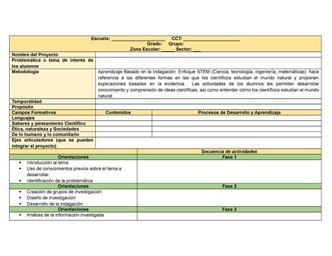 Formato Planeacion Stem Escuela Cct