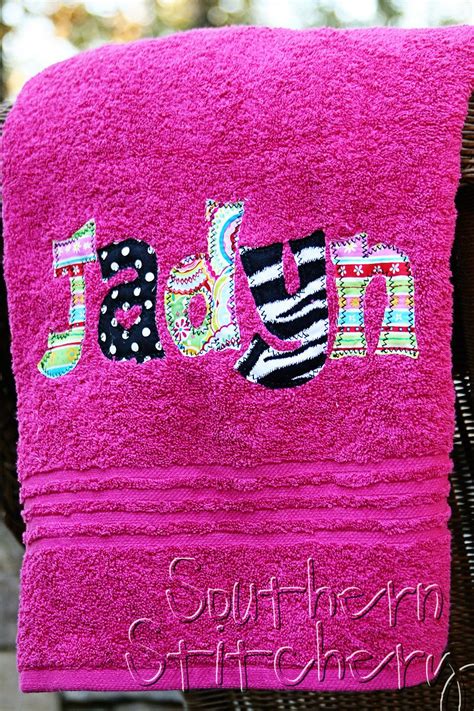 Applique Name Towel Personalized Bath Towel Great Gift For Etsy