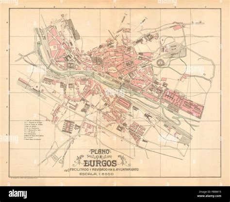 Burgos Plano Antiguo De La Cuidad Antike Stadt Plan Martin C1911