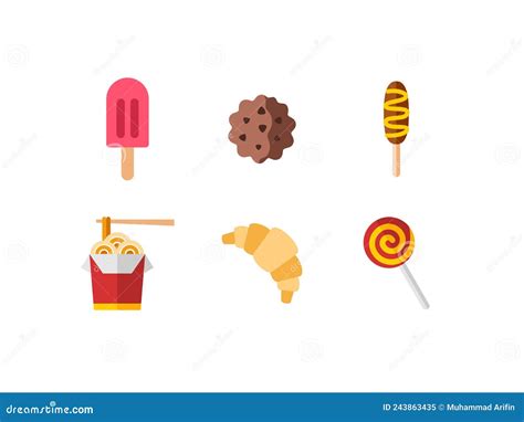 Flache Ikone Zur Illustration Von Fast Food Icon Set V Flache Ikone