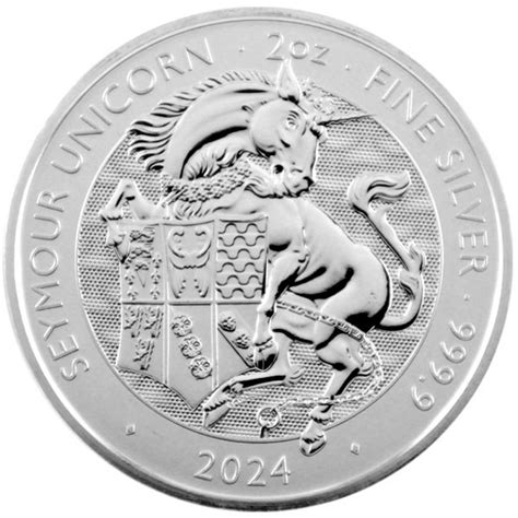 2 Oz Silber Großbritannien Royal Tudor Beasts Seymour Unicorn 2024