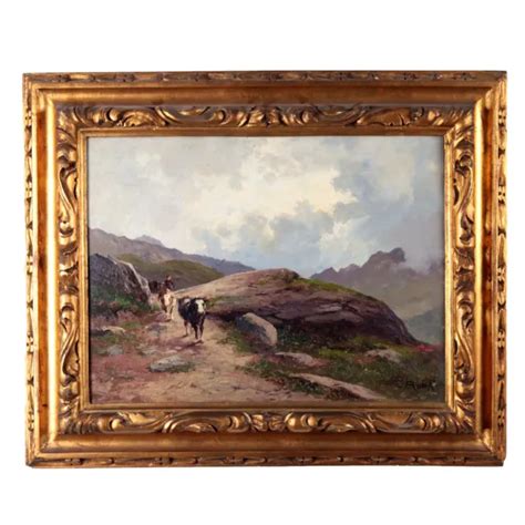 Tableau Ancien De L Roda Aper Ue De La Montagne Huile Sur Carton Eur