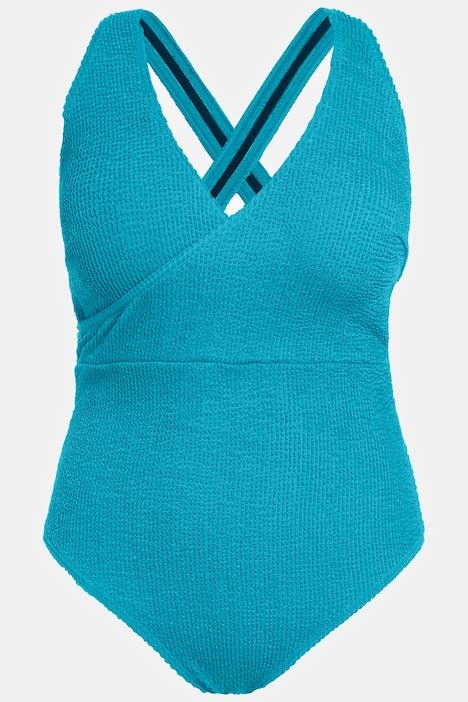 Maillot De Bain Tissu Textur Bonnets Souples Style Cache C Ur Bleu