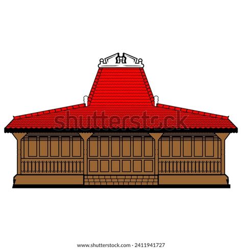 Rumah Joglo Khas Jawa Typical Javanese Stock Vector Royalty Free