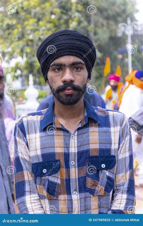 Portrait Of An Old Sikh Sitting At Golden Temple Harmandir Sahib