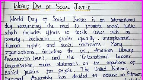 Essay On World Day Of Social Justice In English Essential Essay