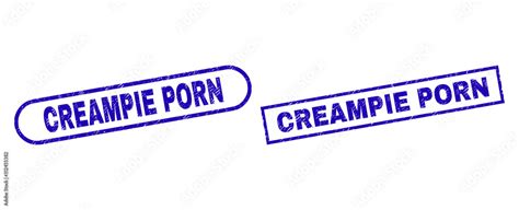 Blue Rectangle And Rounded Creampie Porn Seal Flat Vector Grunge Seal