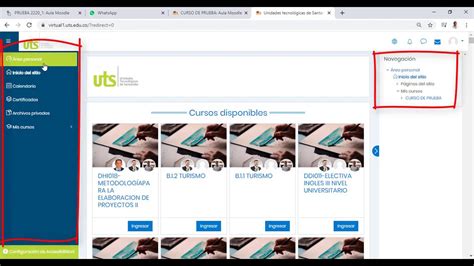 Aula Moodle Navegación Youtube