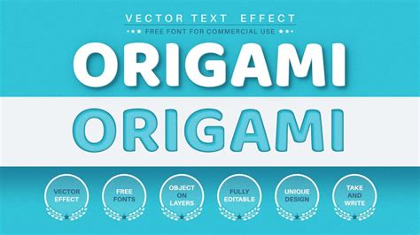 Premium Vector | Origami text effect