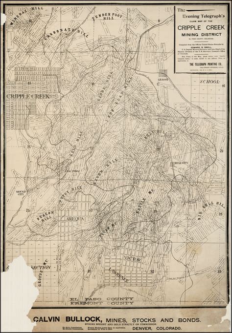 Colorado Mines, Colorado Map, Cripple Creek, Midland, Railway, Mining ...