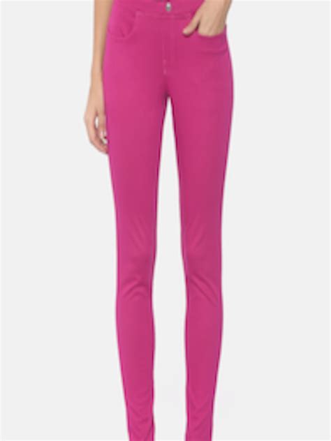 Buy Go Colors Pink Solid Super Stretch Ankle Length Jeggings Jeggings