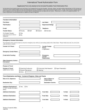 Fillable Online Csudh International Travel Authorization Form Pdf Fax