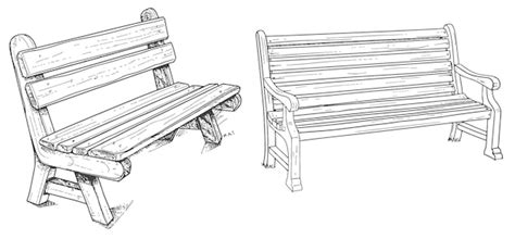 Premium Vector Wooden Bench For Garden And Park Continuous Line Drawing