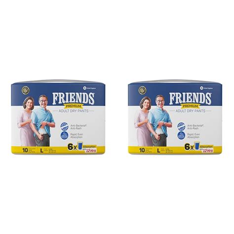 Friends Premium Adult Diapers Pant Style 10 Count L With Odour