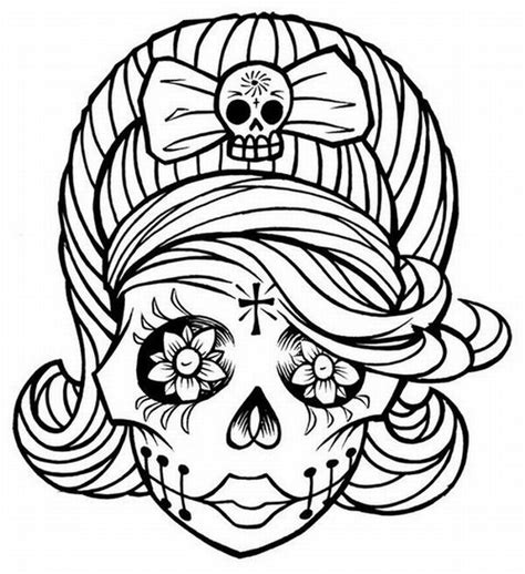 Caveira Mexicana Para Colorir - Caveira Mexicana: +60 desenhos para imprimir e colorir - Artesanato ...