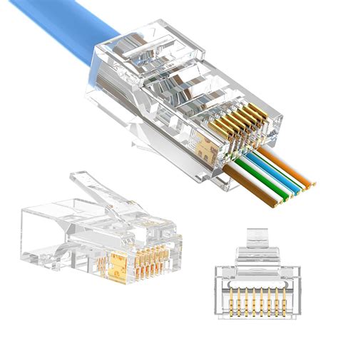 Vcelink Rj45 Cat5e Cat5 Pass Through Connectors Cat5e Rj45 Ends Rj45 Modular Plugs For Solid