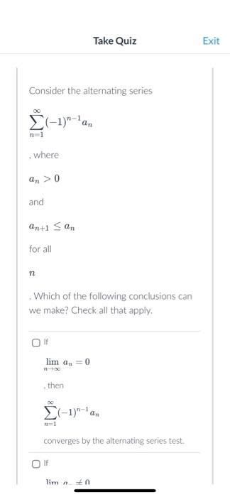 Consider The Wernatine Series N 1 1 N1an Where Chegg