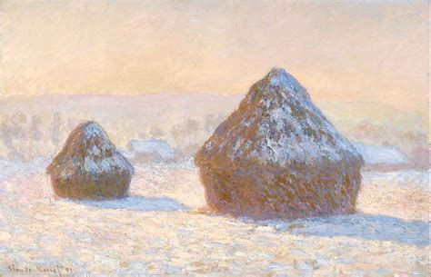 Claude Monet Covoni Di Grano Effetto Neve Mattina Olio Su