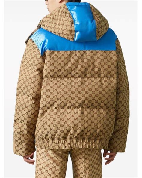 Gucci Gg Supreme Padded Jacket In Blue For Men Lyst